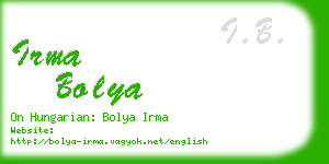 irma bolya business card